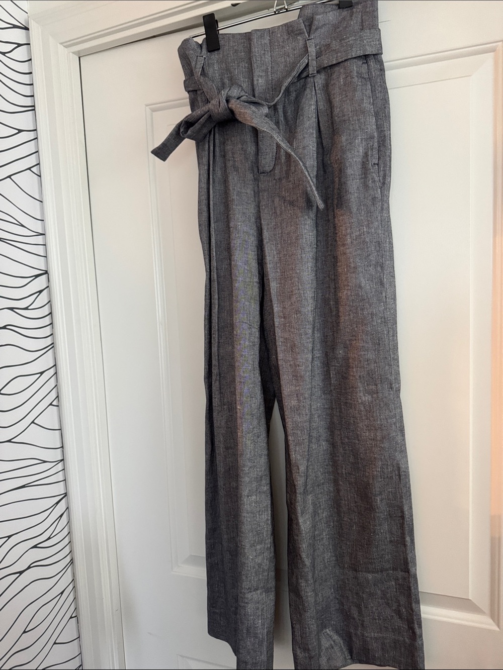 Banana Republic Gray High-Waist Wide-Leg Pants